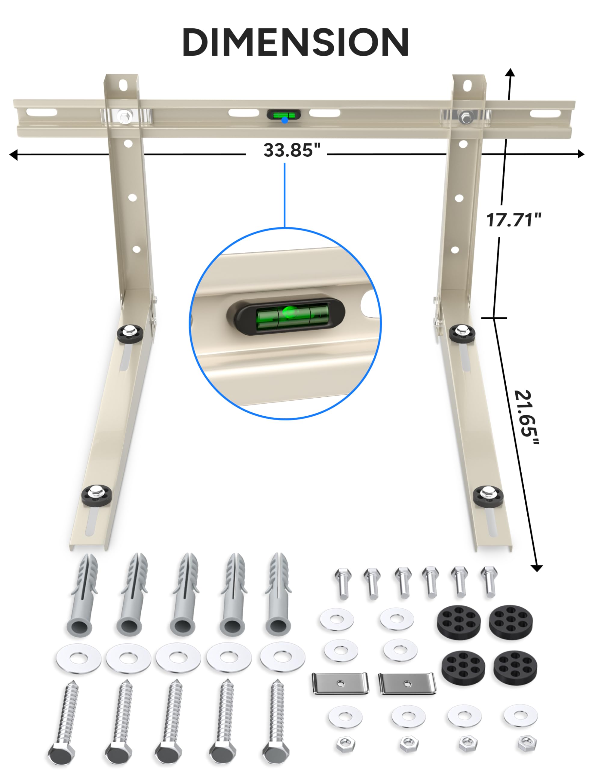 Toutgood wall bracket shown with included hardware for quick secure installation.