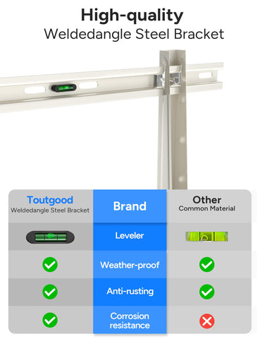 Toutgood adjustable crossbar with leveling aids precise installation for stable operation.