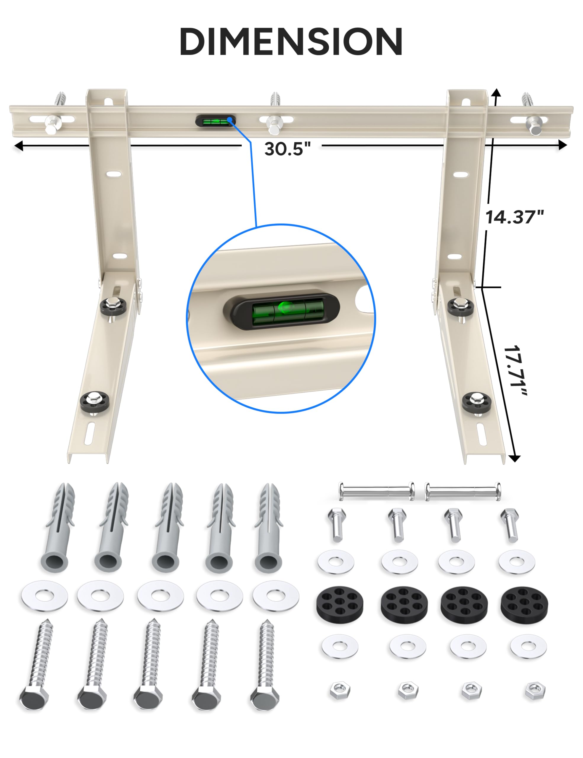 Includes hardware for easy wall installation with the Toutgood bracket.