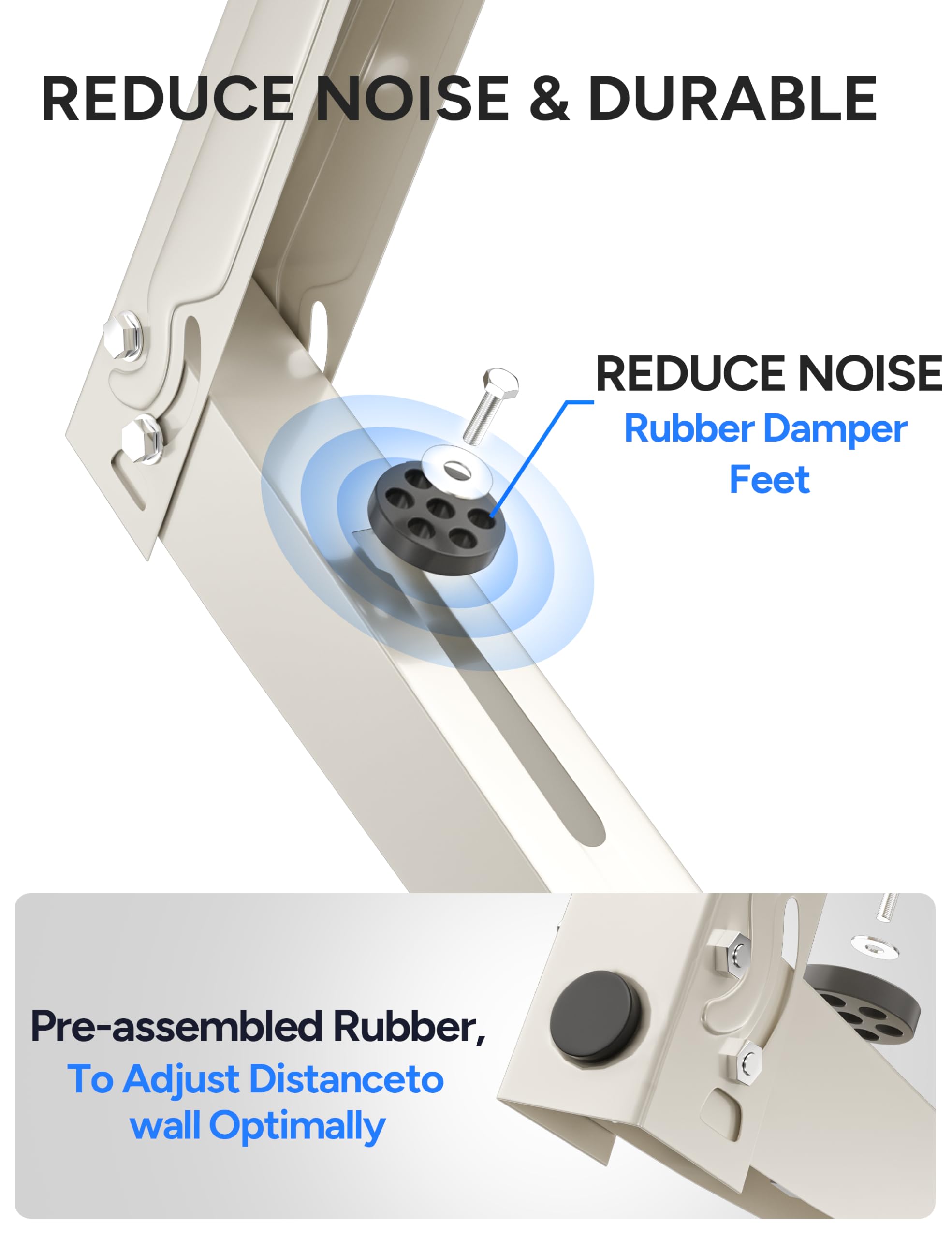Toutgood rubber dampers cushion feet to minimize vibrations and floor abrasion.