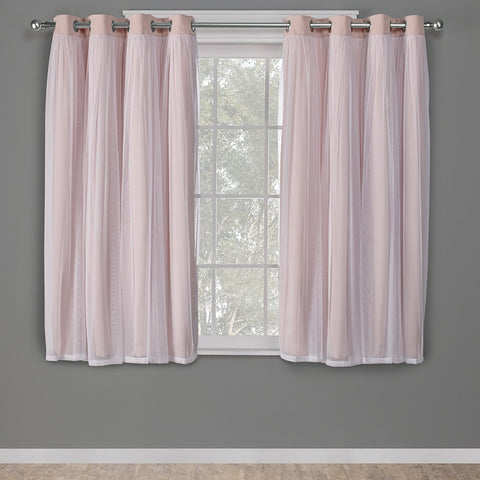Town & Country Luxe Talia sheer layer curtains Rose Blush diffuses daylight with a subtle sheen