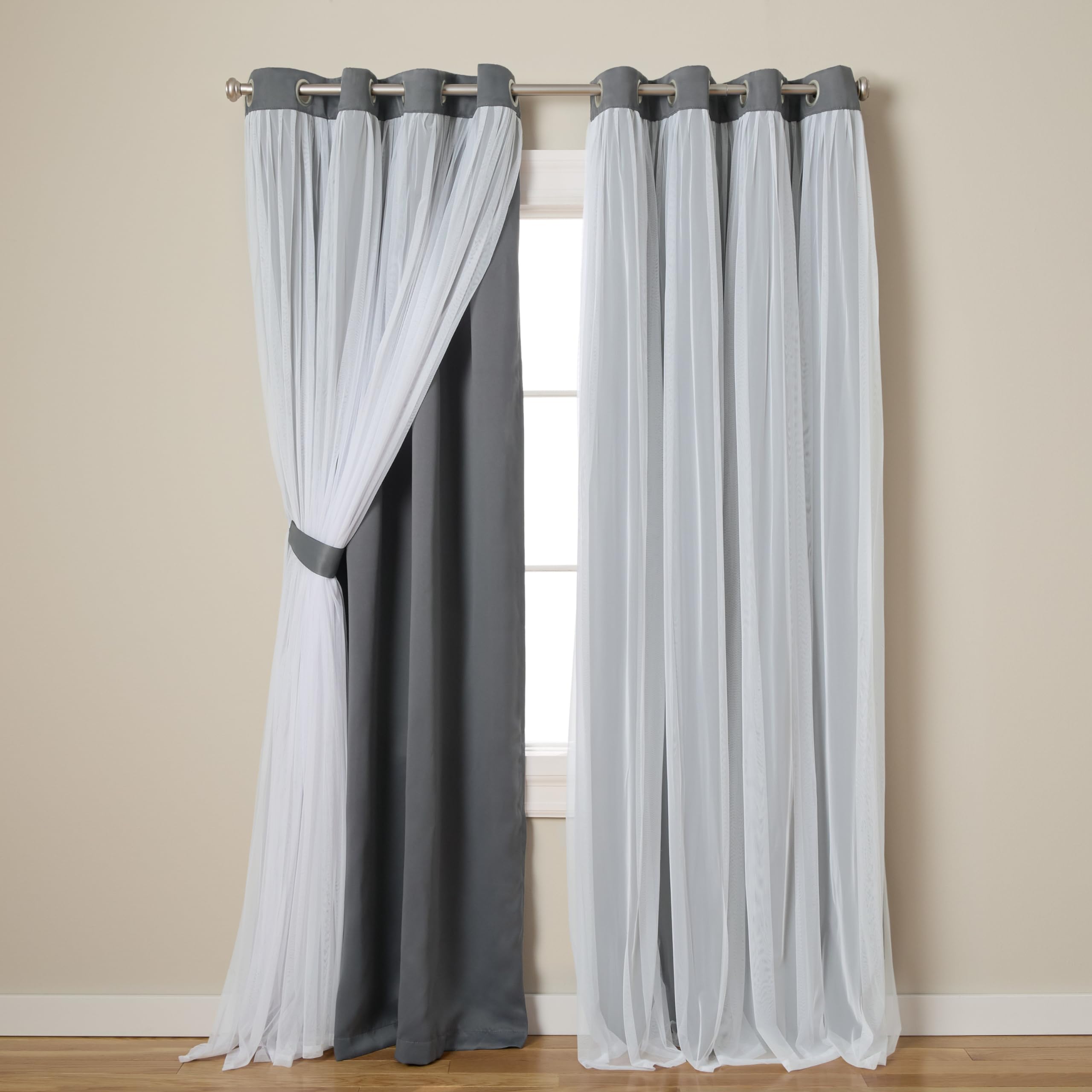 Town & Country Luxe Talia curtains open show a soft, natural light diffusion.