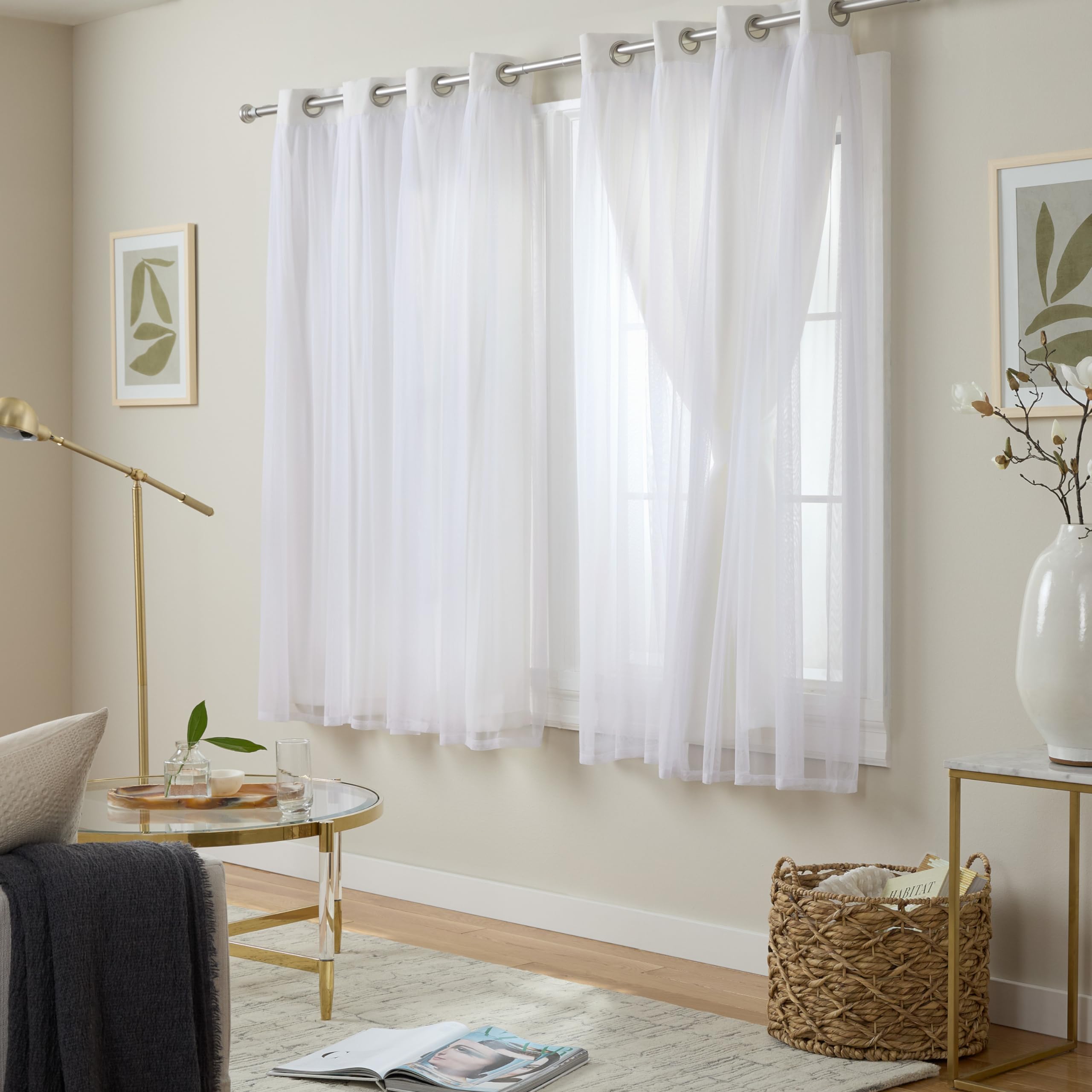 Town and Country Luxe Talia double-layer curtains blackout panel for evening privacy and light control.