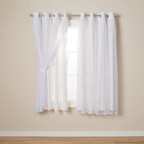 Town and Country Luxe Talia double-layer curtains with sheer panel brighten rooms while maintaining privacy.
