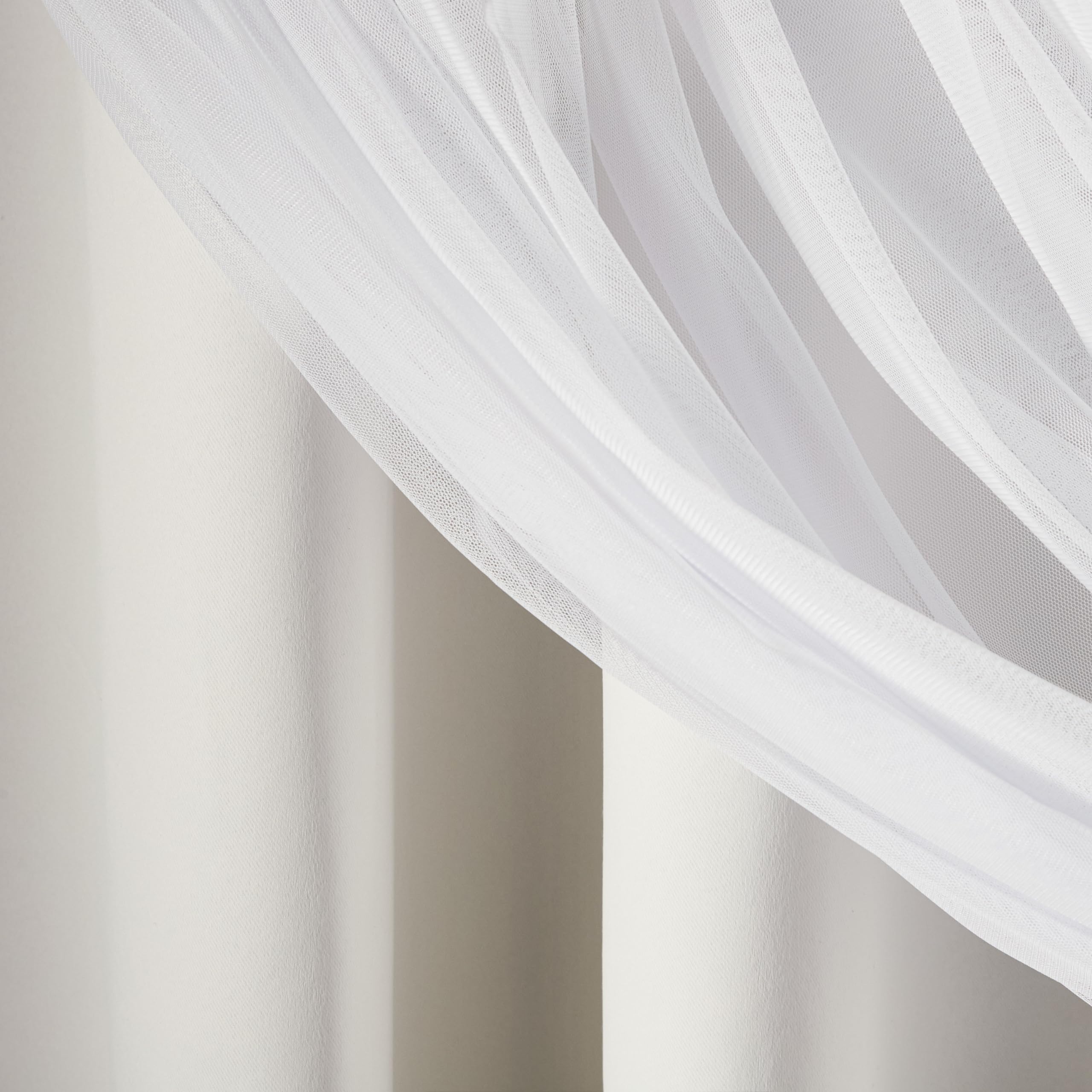 Talia grommet-top detail highlights eight matte silver rings for easy hanging.