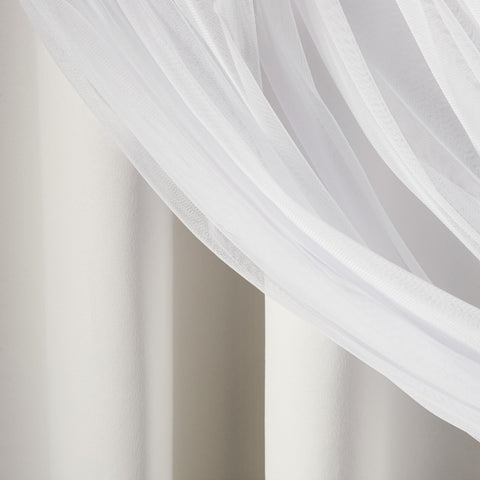 Talia grommet-top detail highlights eight matte silver rings for easy hanging.