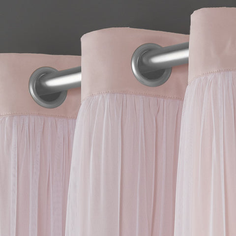 Town & Country Luxe Talia grommet-top in Rose Blush offers easy hanging on standard rods