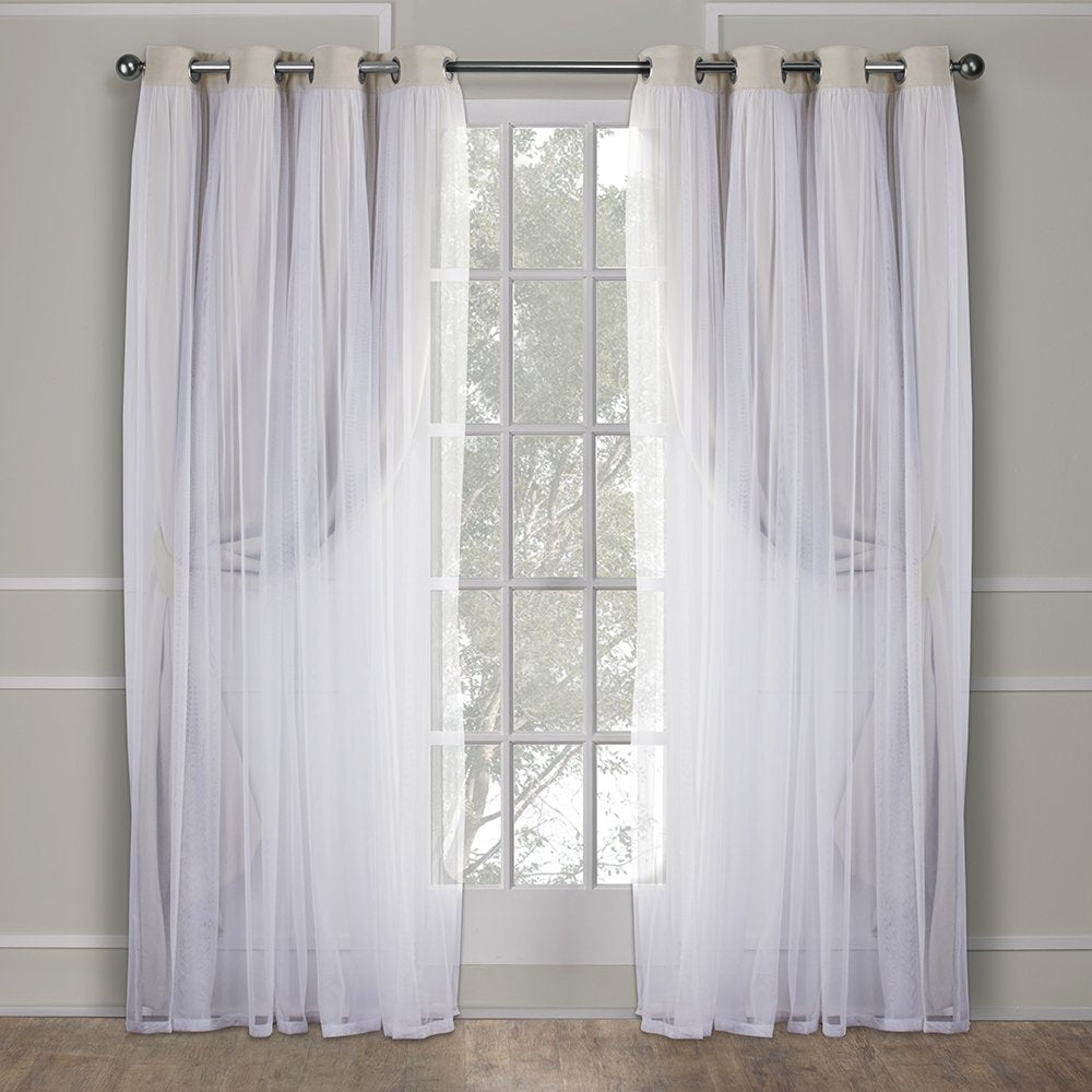 TOWN & COUNTRY LUXE Talia sheer panel in sand lets daylight softly filter through.