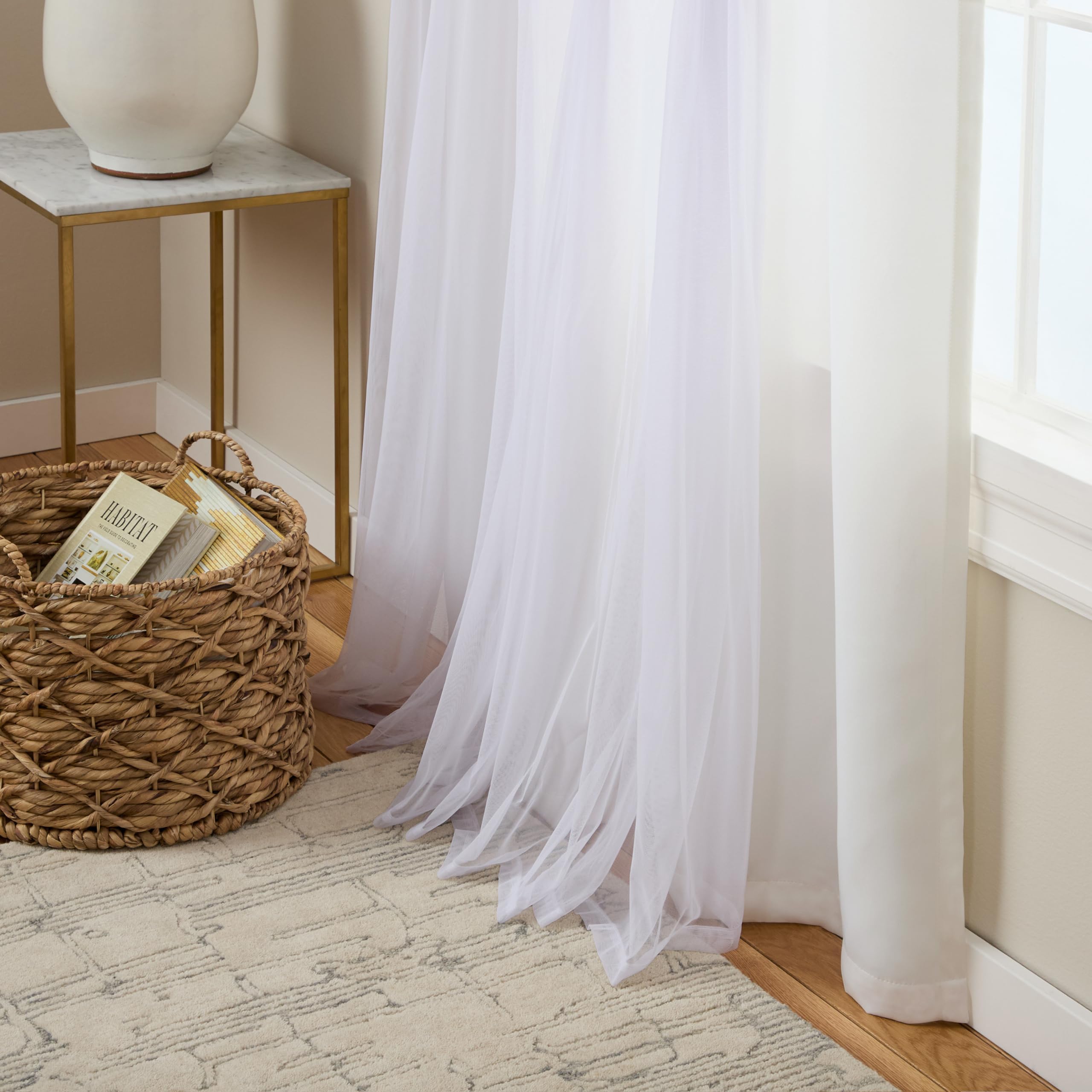 Window view with Talia curtains shows refined drape and daytime privacy.