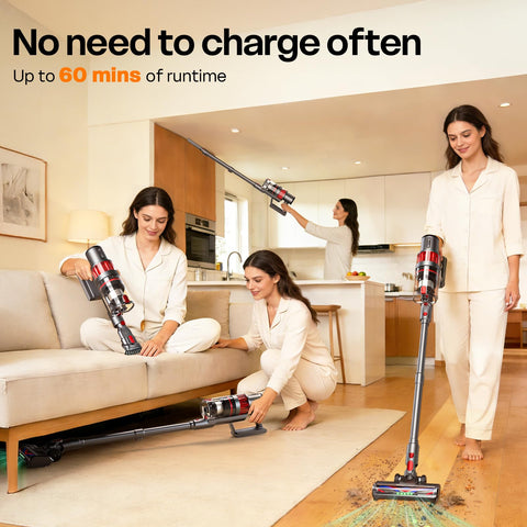 ToyMade cordless vacuum 60-minute runtime supports whole-home cleaning