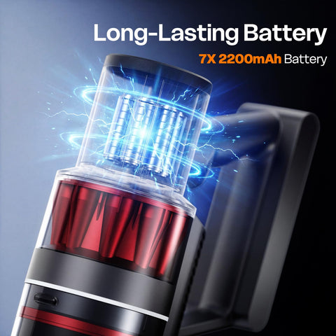 ToyMade cordless vacuum LED head light illuminates dark corners under furniture