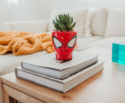 Toynk Spider-Man compact plant pot display fits small spaces.