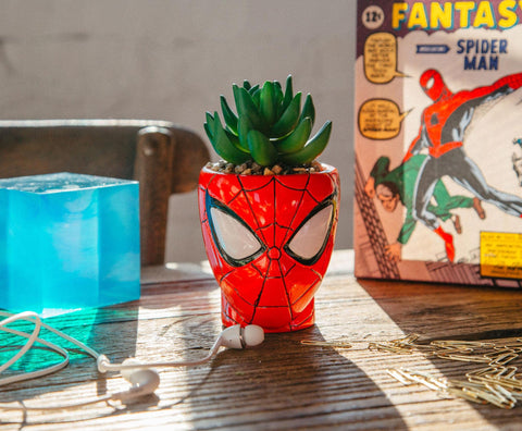 Toynk Spider-Man Marvel collectible display pairs with other hero decor.