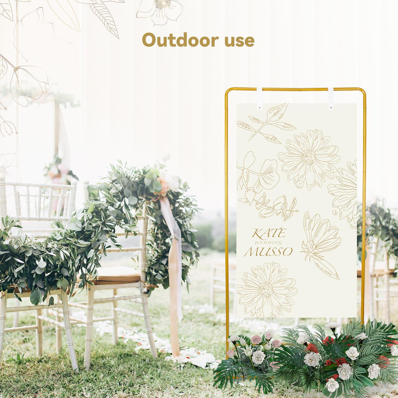 Satin ribbons on the TPFWTD holder create graceful entrance displays