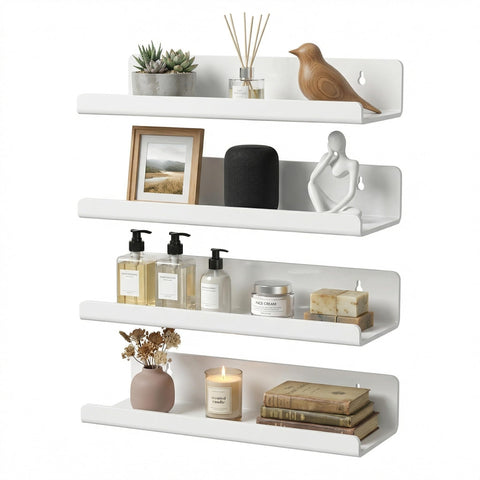TQZDBXK acrylic floating shelves white in bathroom for organized toiletries