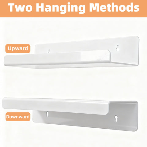 TQZDBXK acrylic floating shelves white wall mount close-up showing adhesive