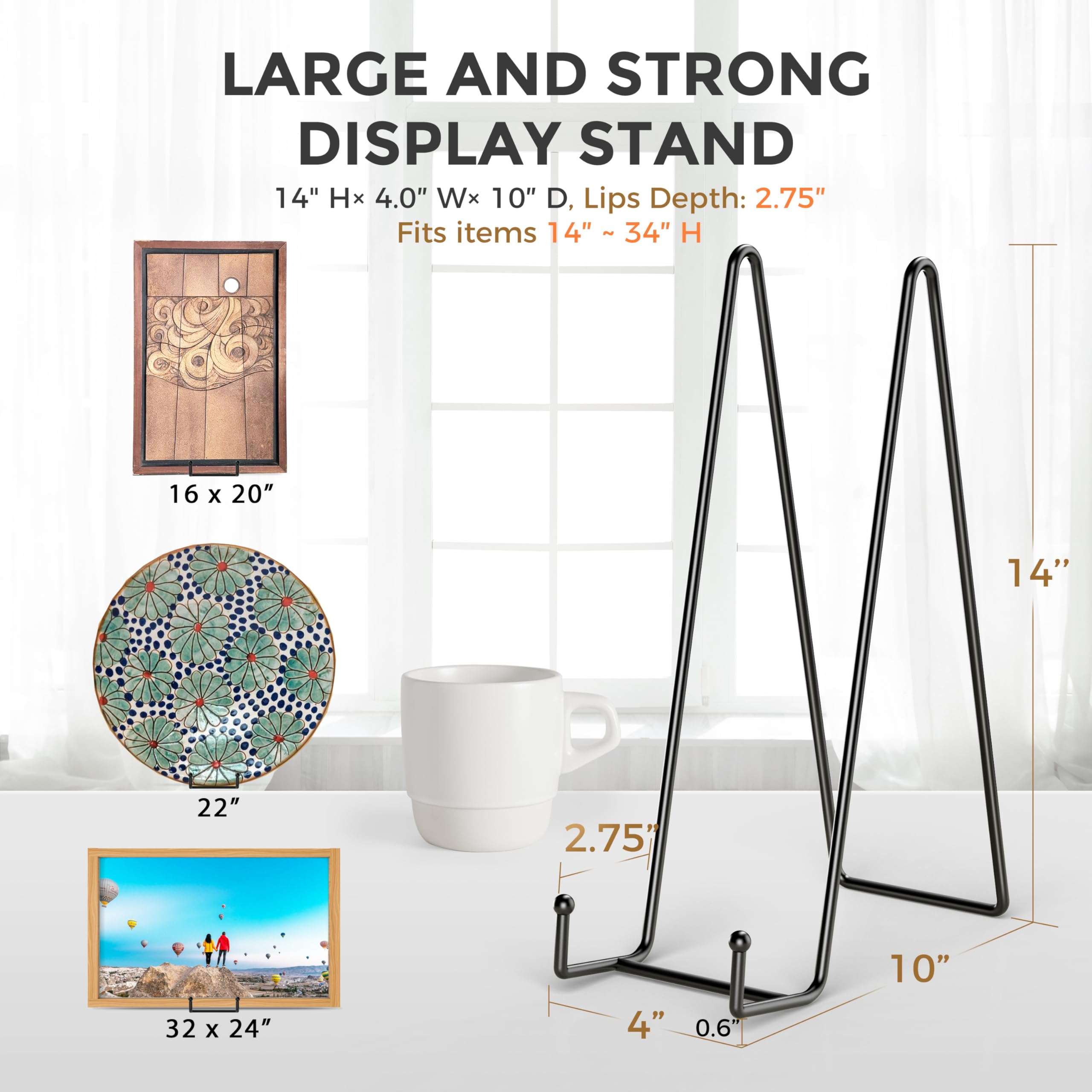 5.3mm thick wire plate stand design resists bending for secure displays
