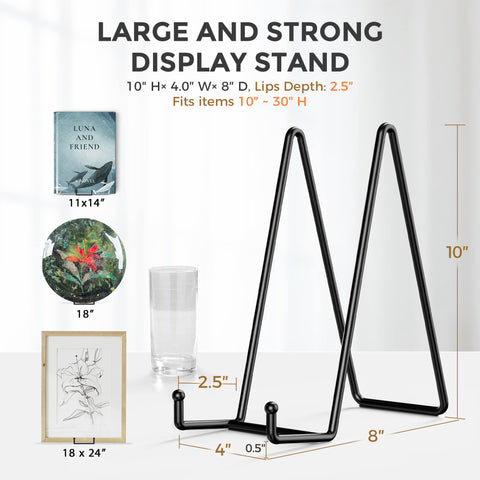 Wrought iron TR-LIFE stand shows plates at a gentle 10-degree tilt.