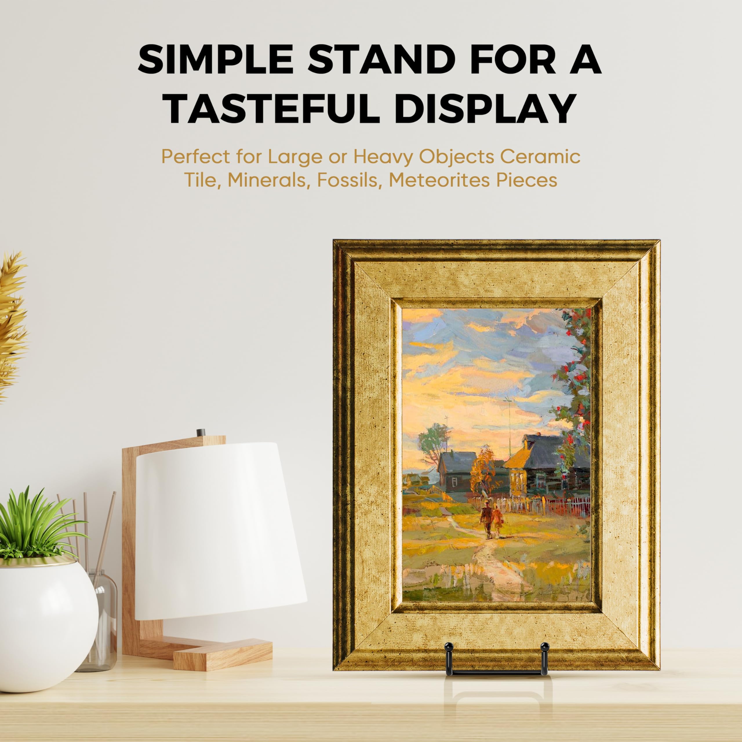 TR-LIFE two-pack display easels for plates, frames, and signs in use