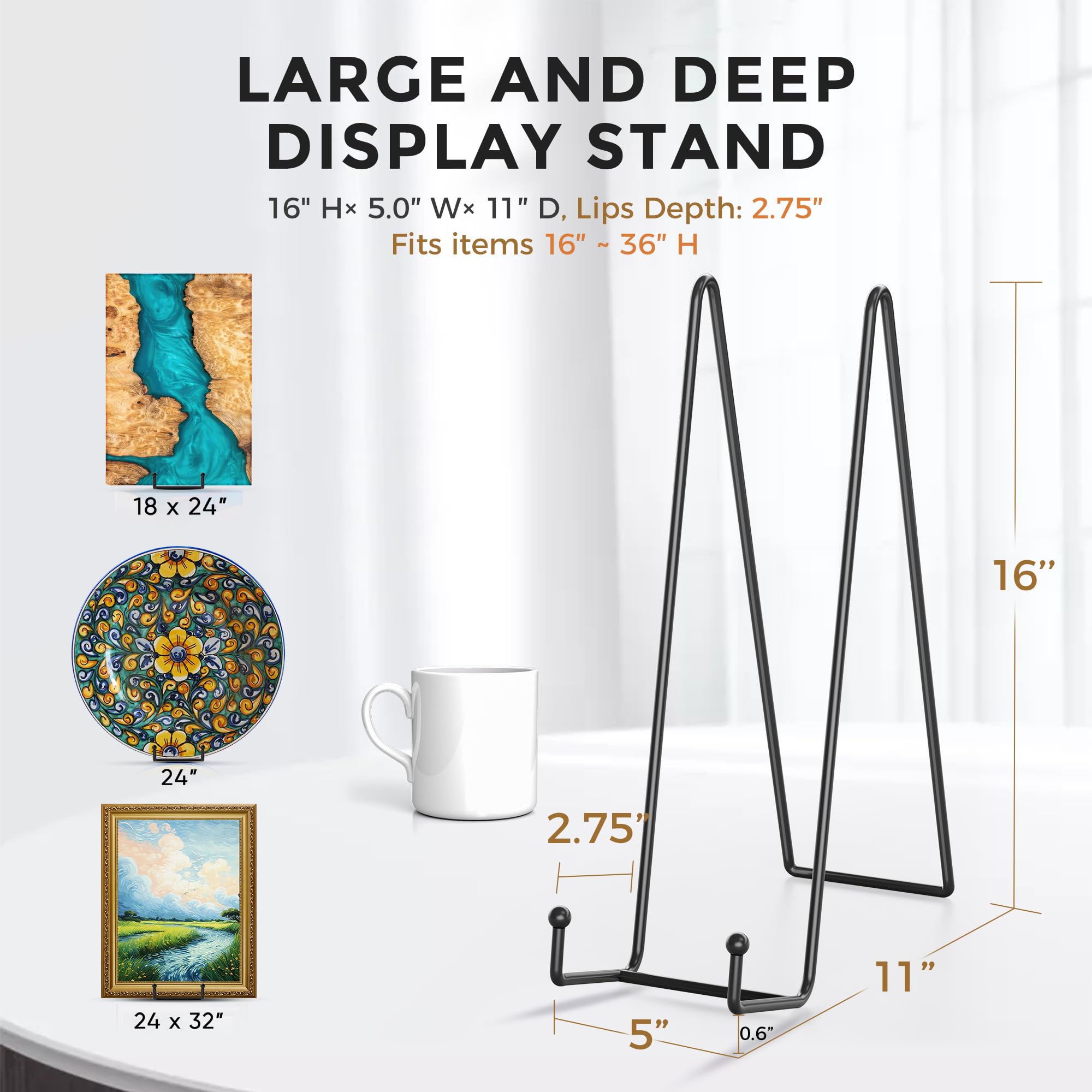 TR-LIFE tilt-enabled easel displays posters at 10-degree angle for visibility.