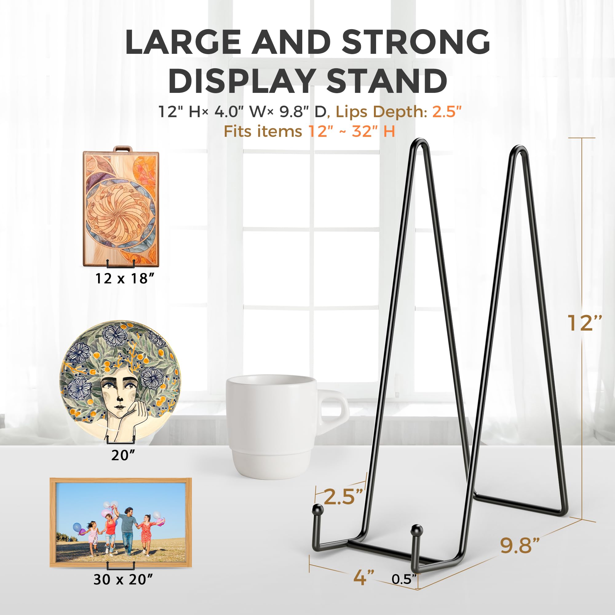 TR-LIFE wrought-iron construction provides sturdy display for decor