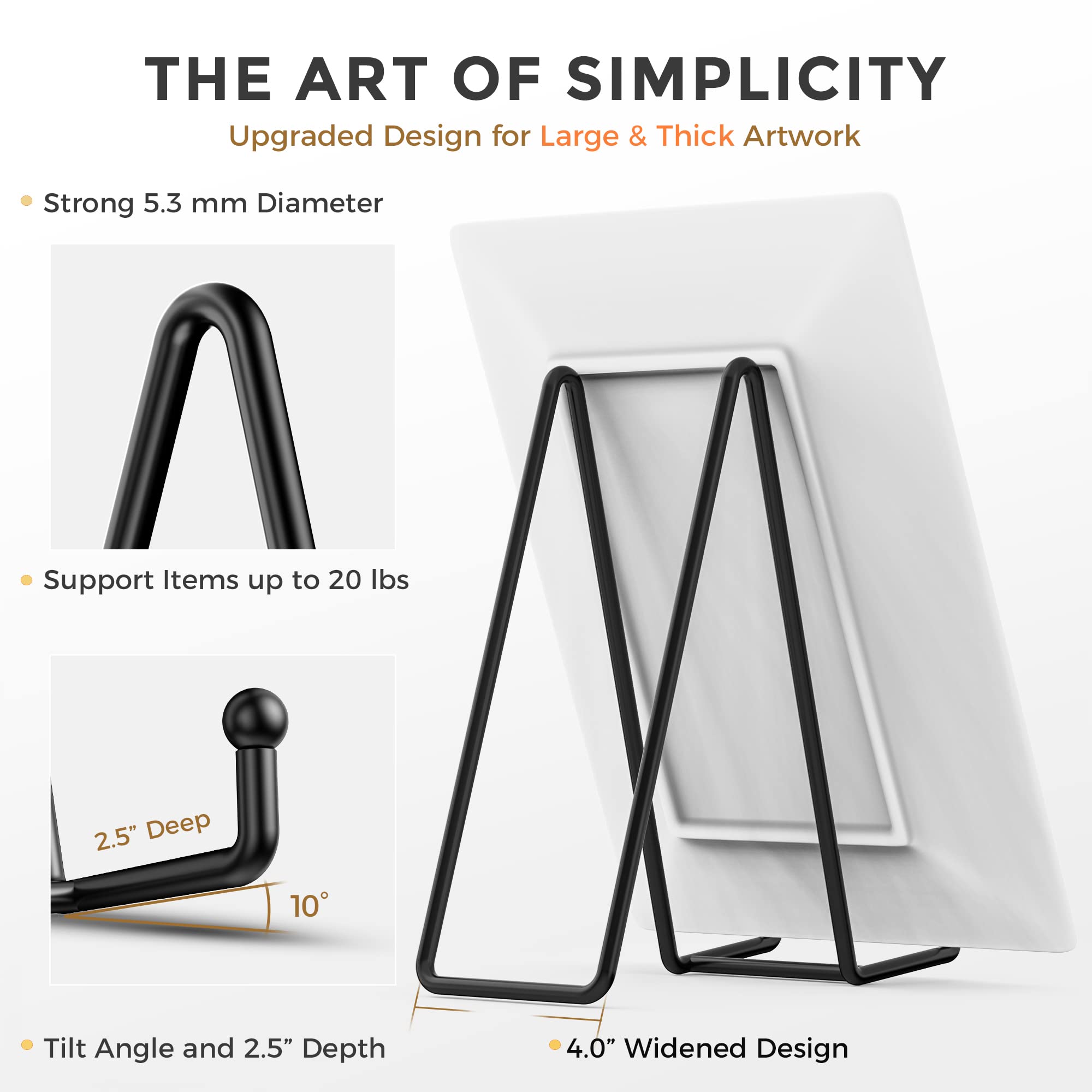 4-inch widened base adds stability for heavy platters and frames.