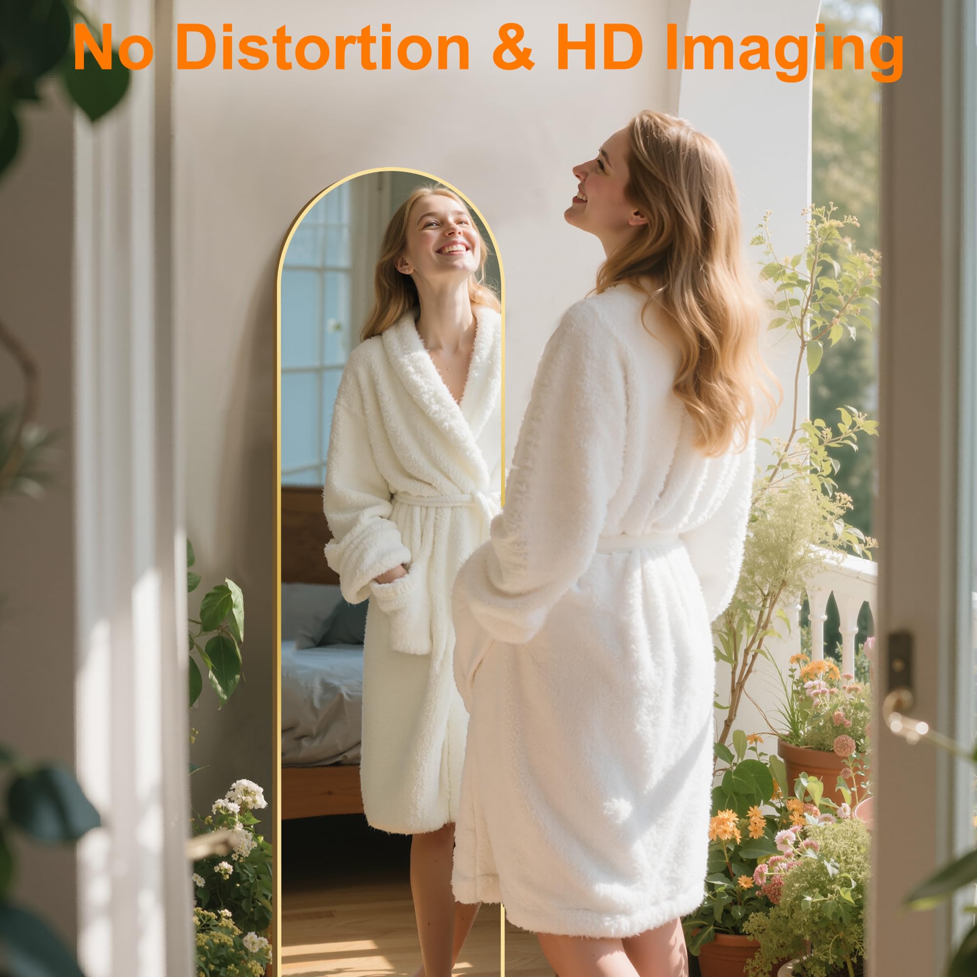 TRAHOME arched mirror wall-mount suitability ideal for entryway or bedroom.