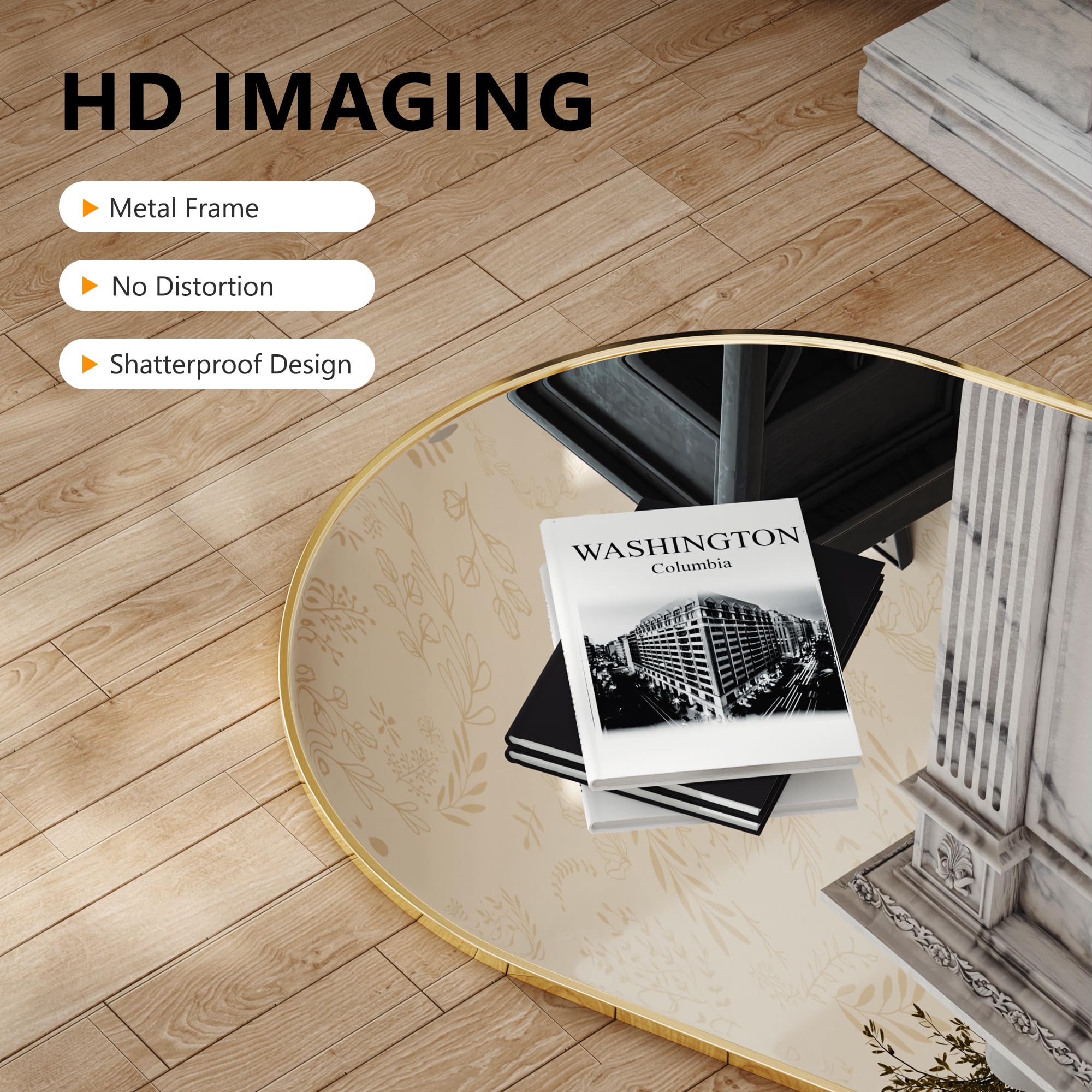 TRAHOME bathroom mirror with HD glass delivers distortion-free reflections.
