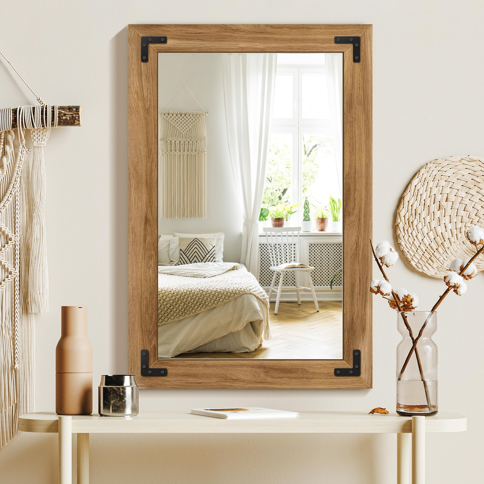 TRAHOME farmhouse decor mirror complements bathrooms, bedrooms, and entryways
