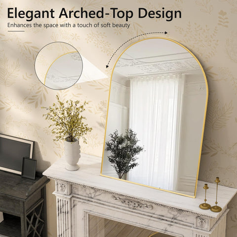 TRAHOME gold frame mirror ideal for entryways and decor.