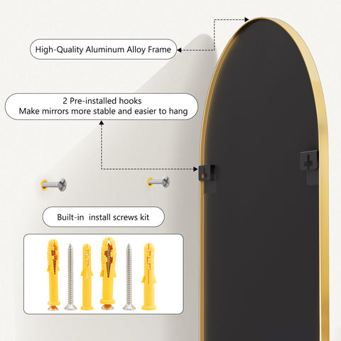 TRAHOME wall mirror with two-hook setup for easy install.