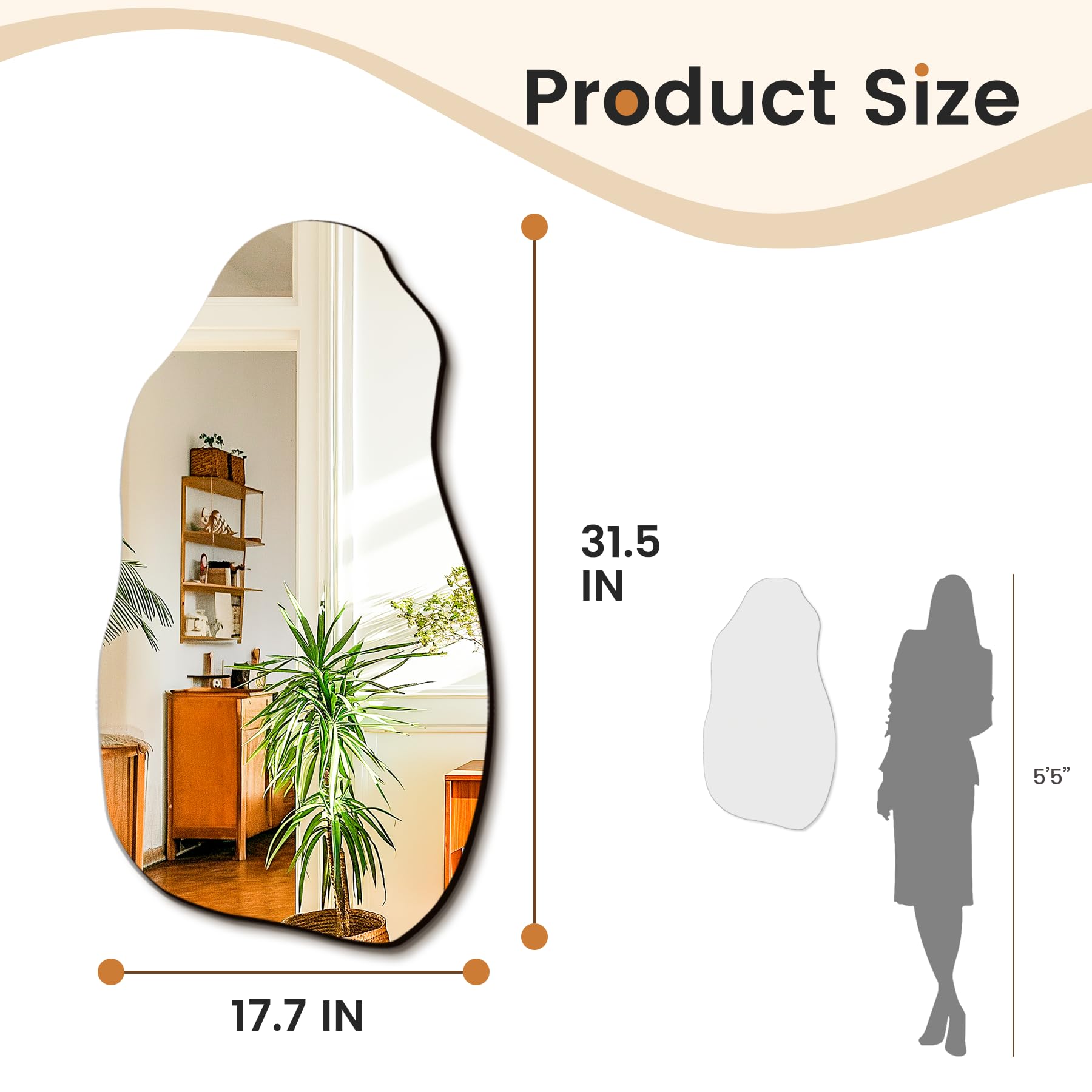 TRAHOME irregular mirror entryway installation creates a welcoming reflective focal point.