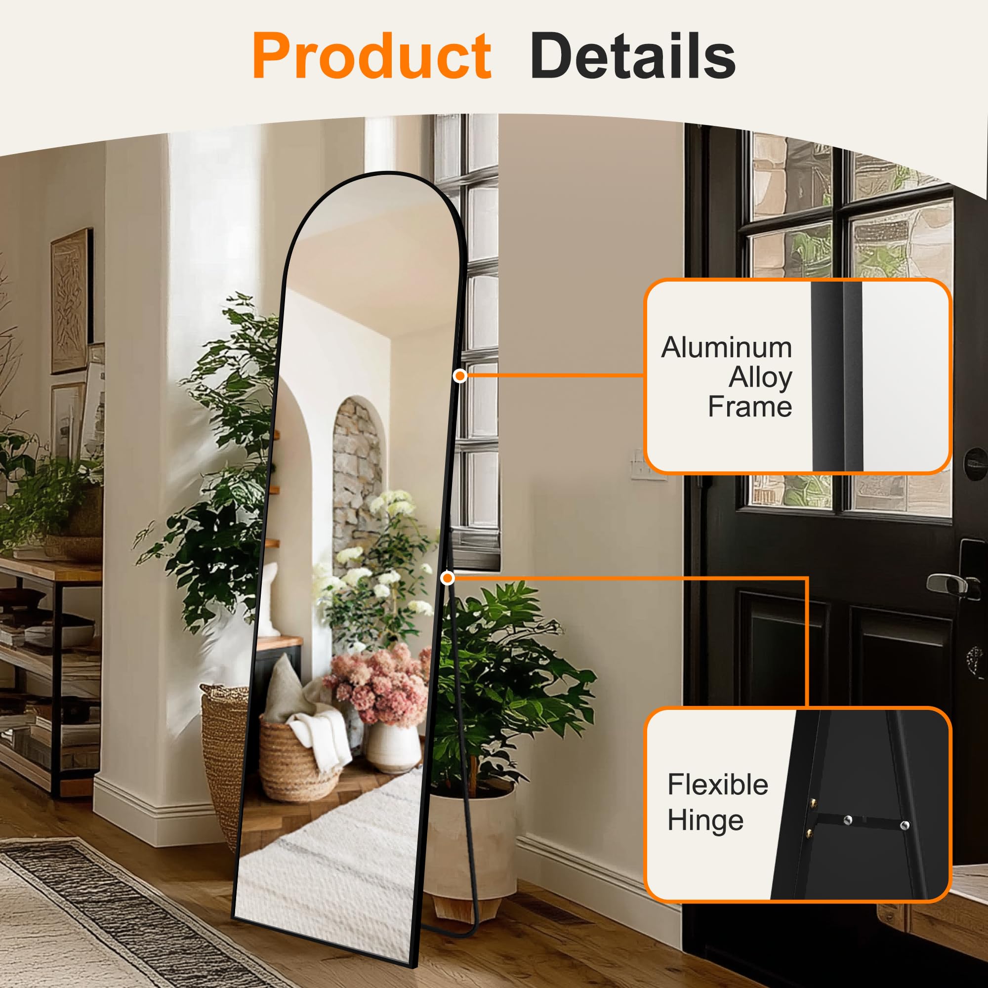 Trahome mirror in living room or dressing room enhances light and organization.