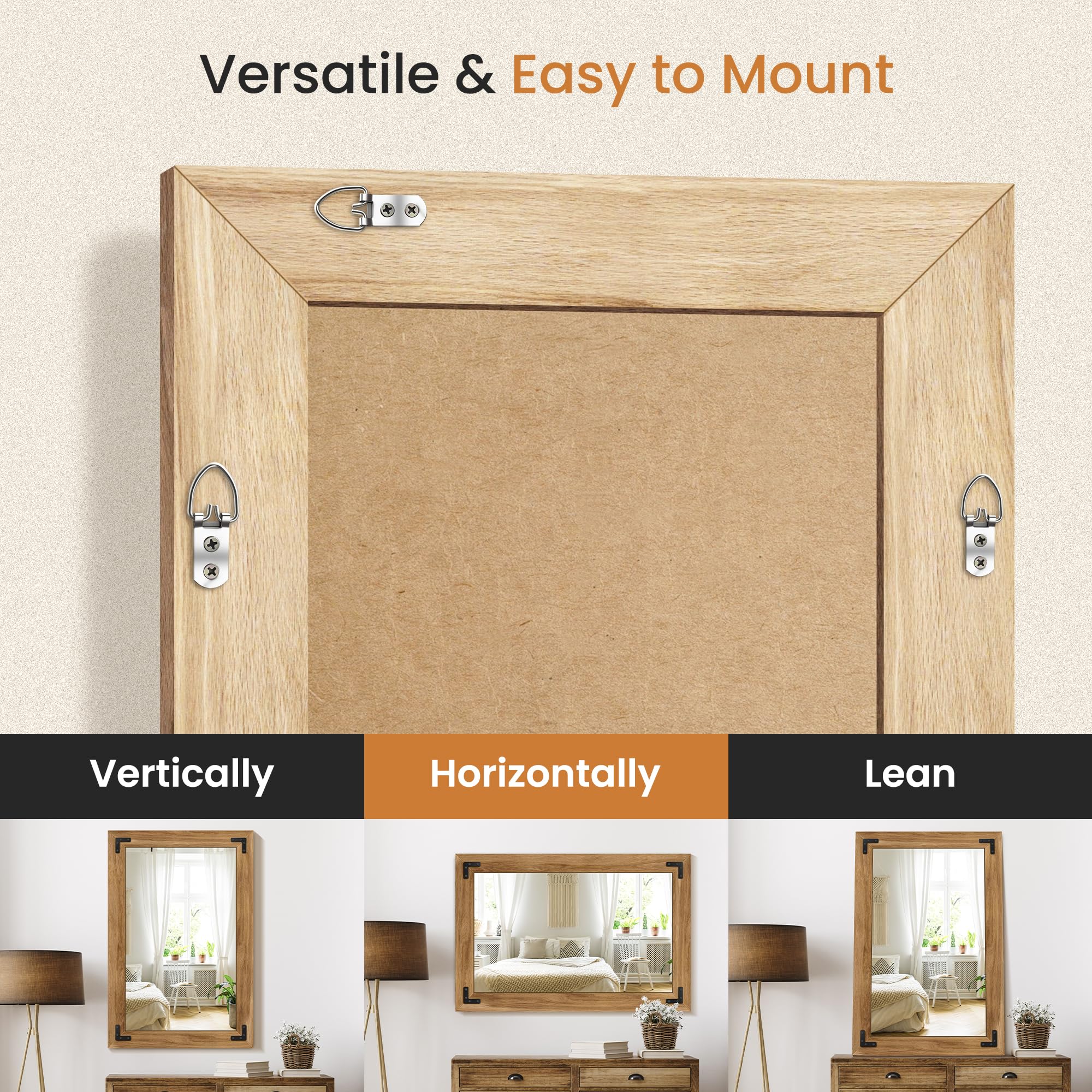 TRAHOME mirror with black metal mount brings modern farmhouse flair