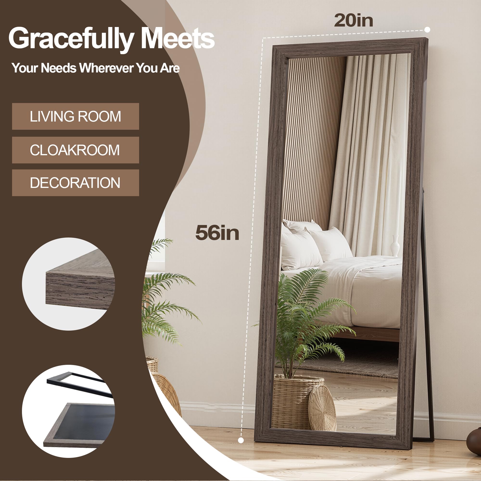 TRAHOME rustic solid wood frame adds farmhouse charm to living spaces
