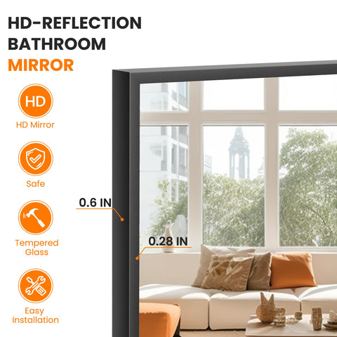 TRAHOME tempered glass provides distortion-free viewing for makeup and skincare routines.