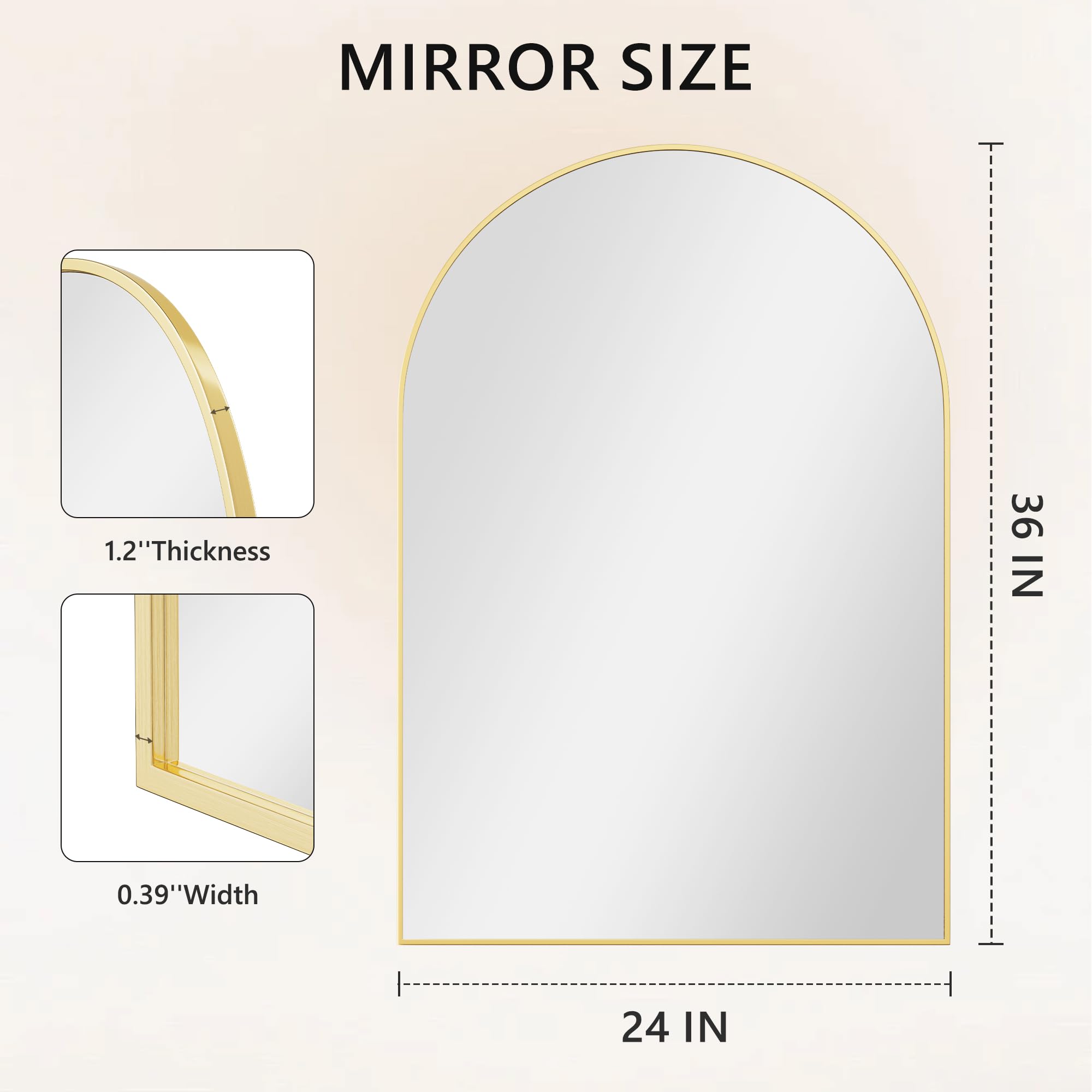 TRAHOME vanity tabletop mirror supports makeup tasks and dressing.