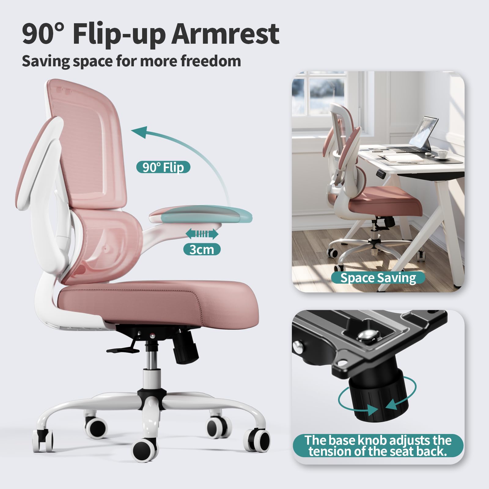 TRALT 360-swivel-base-silent-wheels enable smooth movement on hard floors