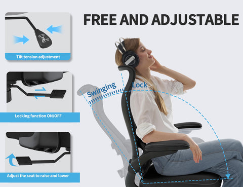 TRALT adjustable armrests adapt to desk height and posture