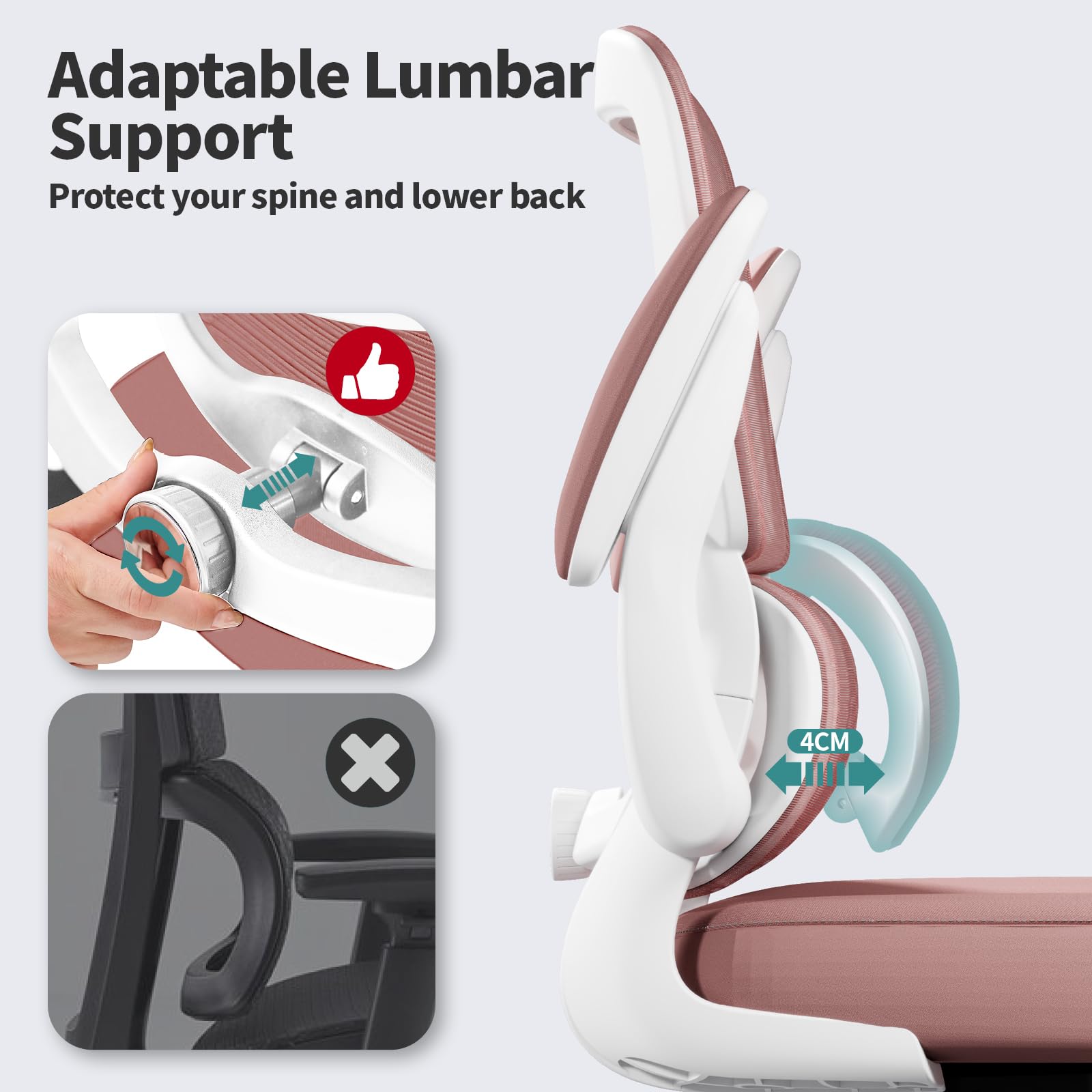 TRALT adjustable-lumbar-support offers personalized lower-back comfort during tasks