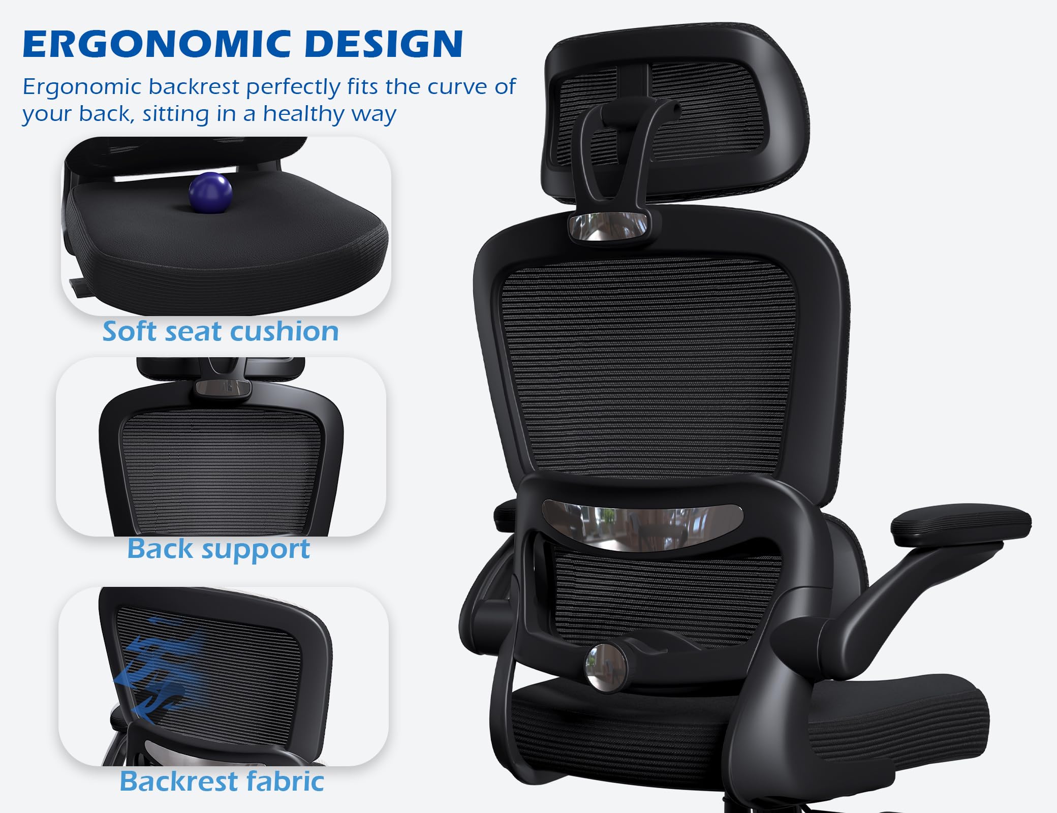 TRALT flip-up armrests save space on compact desks