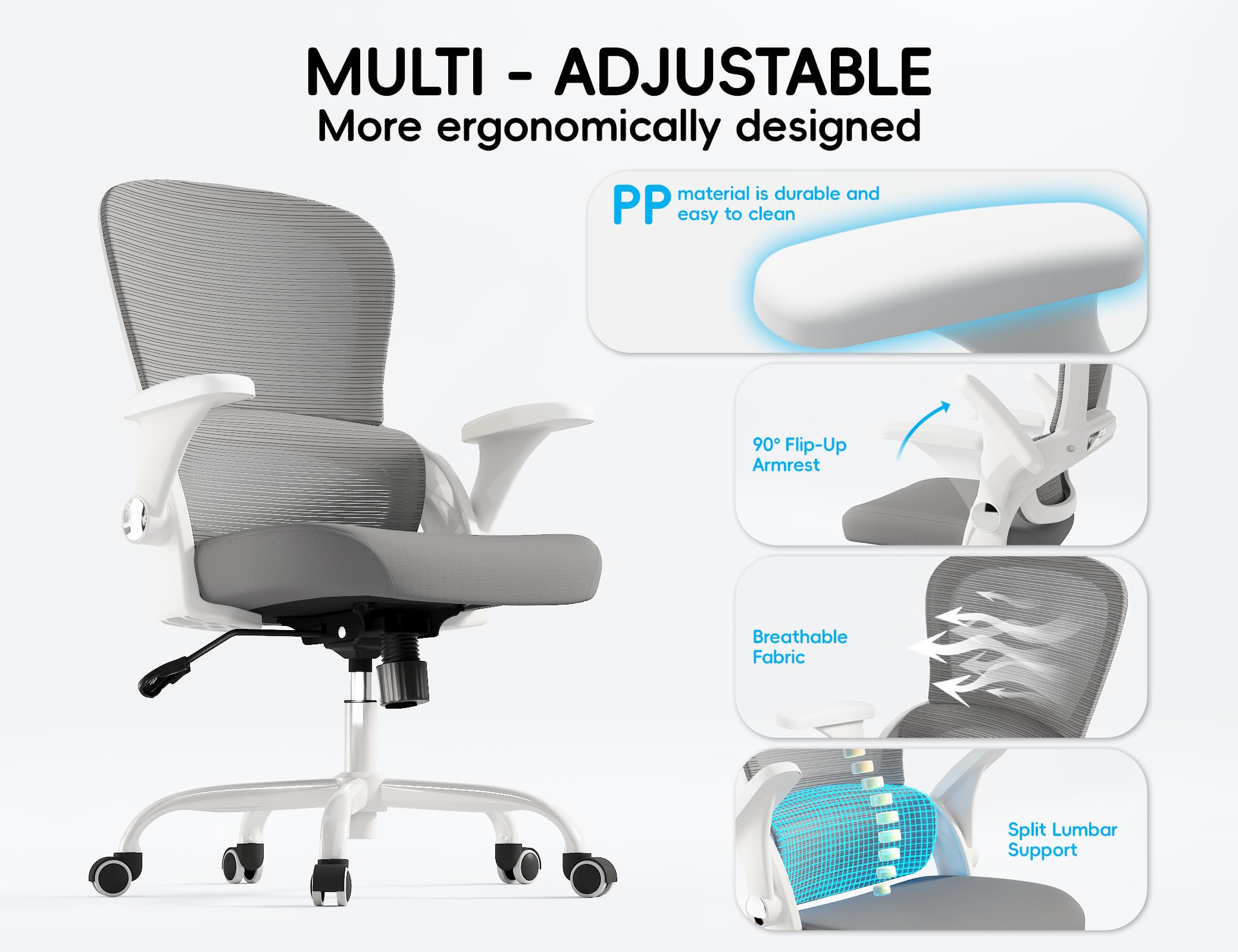 TRALT wide seat provides ample space for comfort during long work.