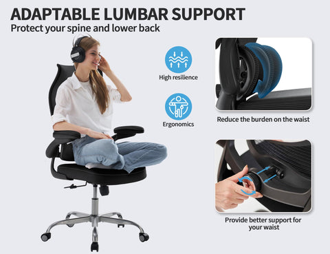 TRALT mesh backrest promotes airflow to keep cool while seated