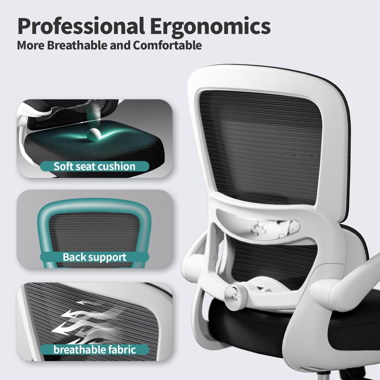 TRALT Office Chair supports up to 330 lbs for stable seating