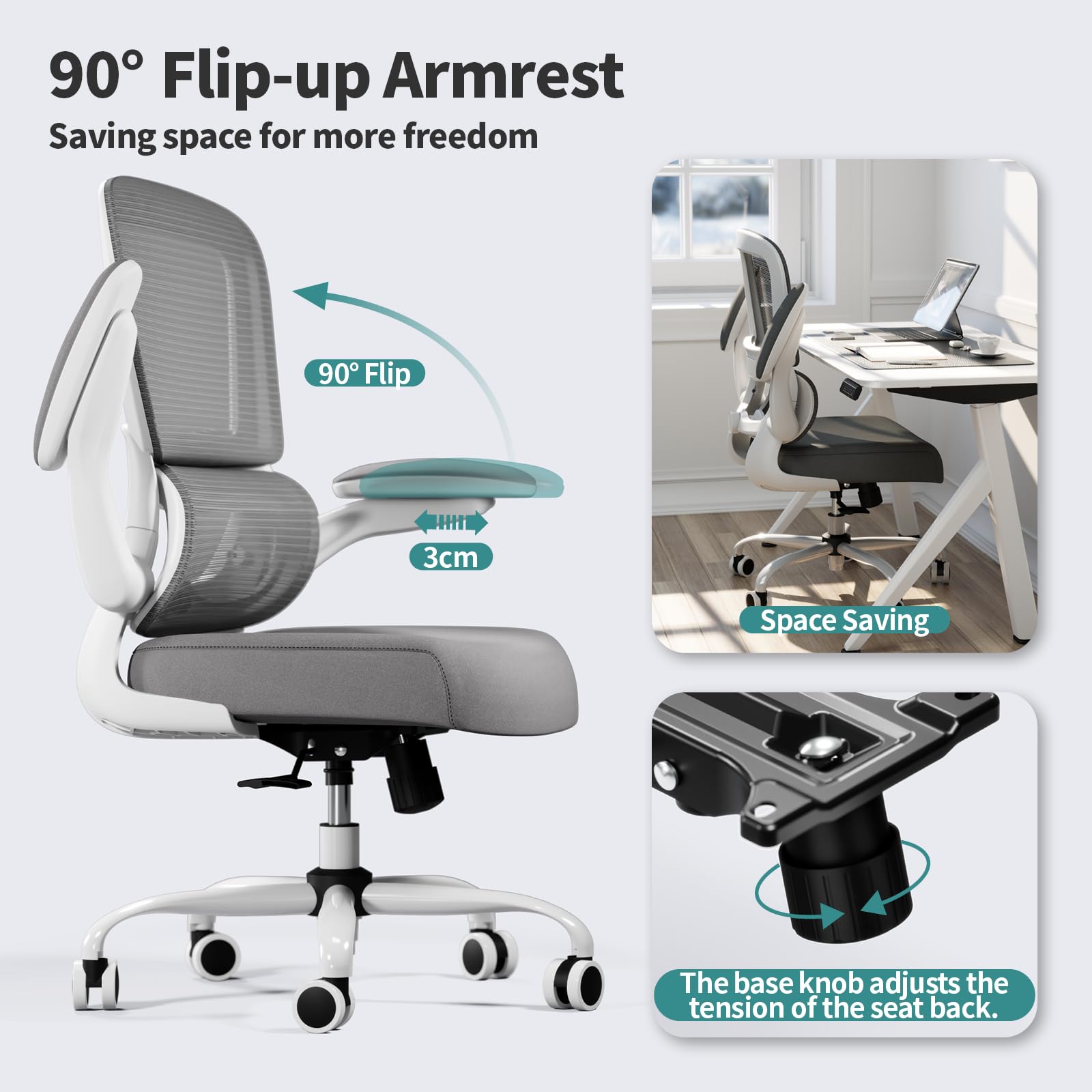 TRALT office chair 360-degree swivel for easy movement