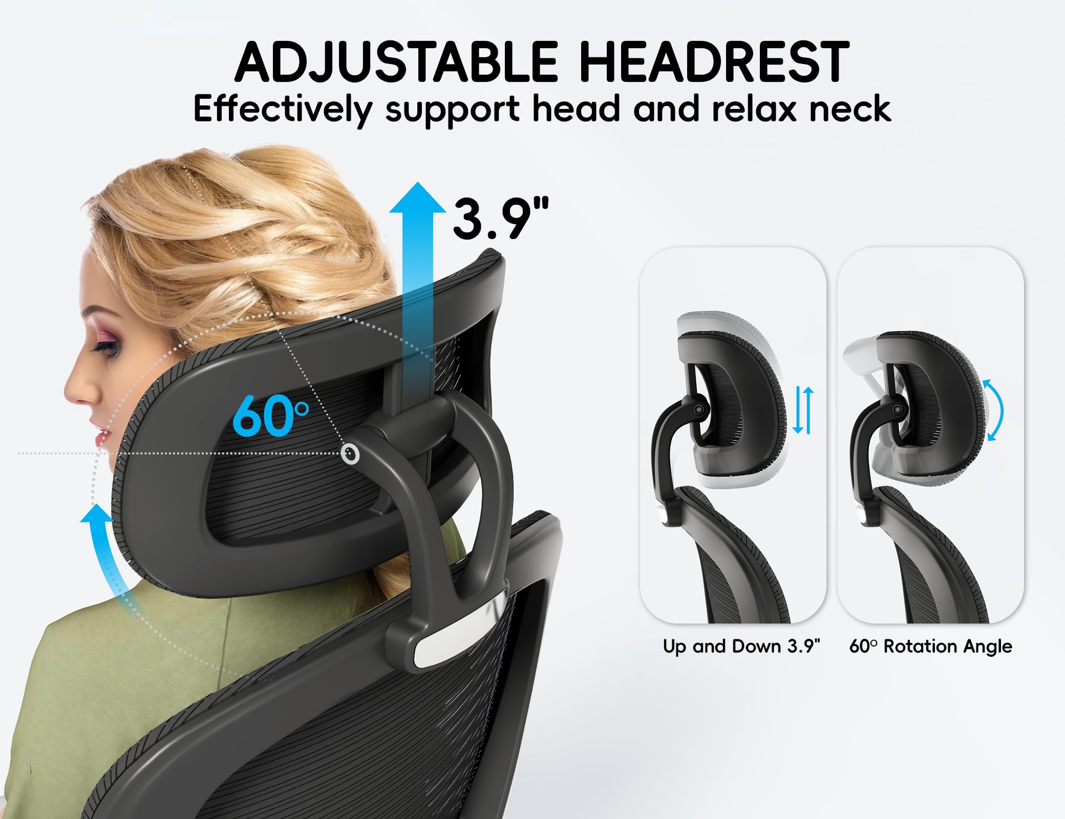 TRALT Office Chair 360-degree wheels and sturdy base for smooth movement