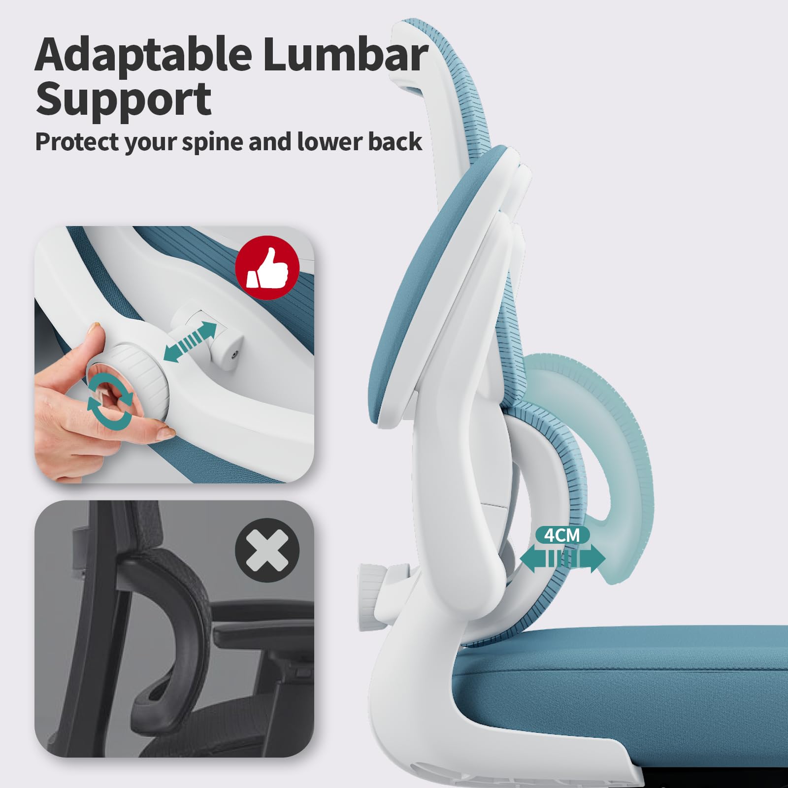 TRALT Office Chair 360-degree swivel base supports easy multitasking