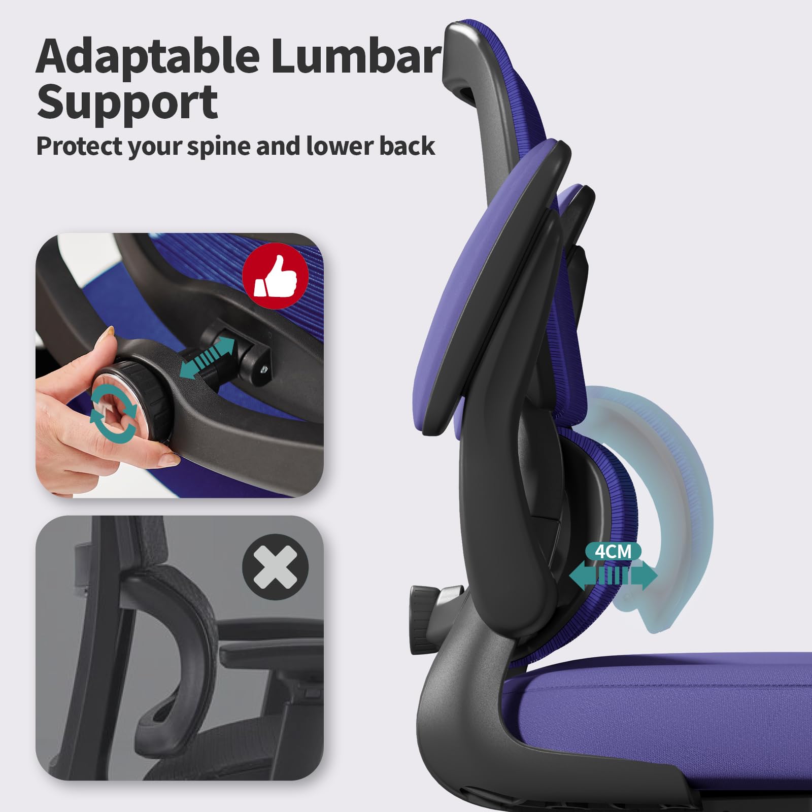 TRALT 360-degree swivel base enables easy movement around the desk.