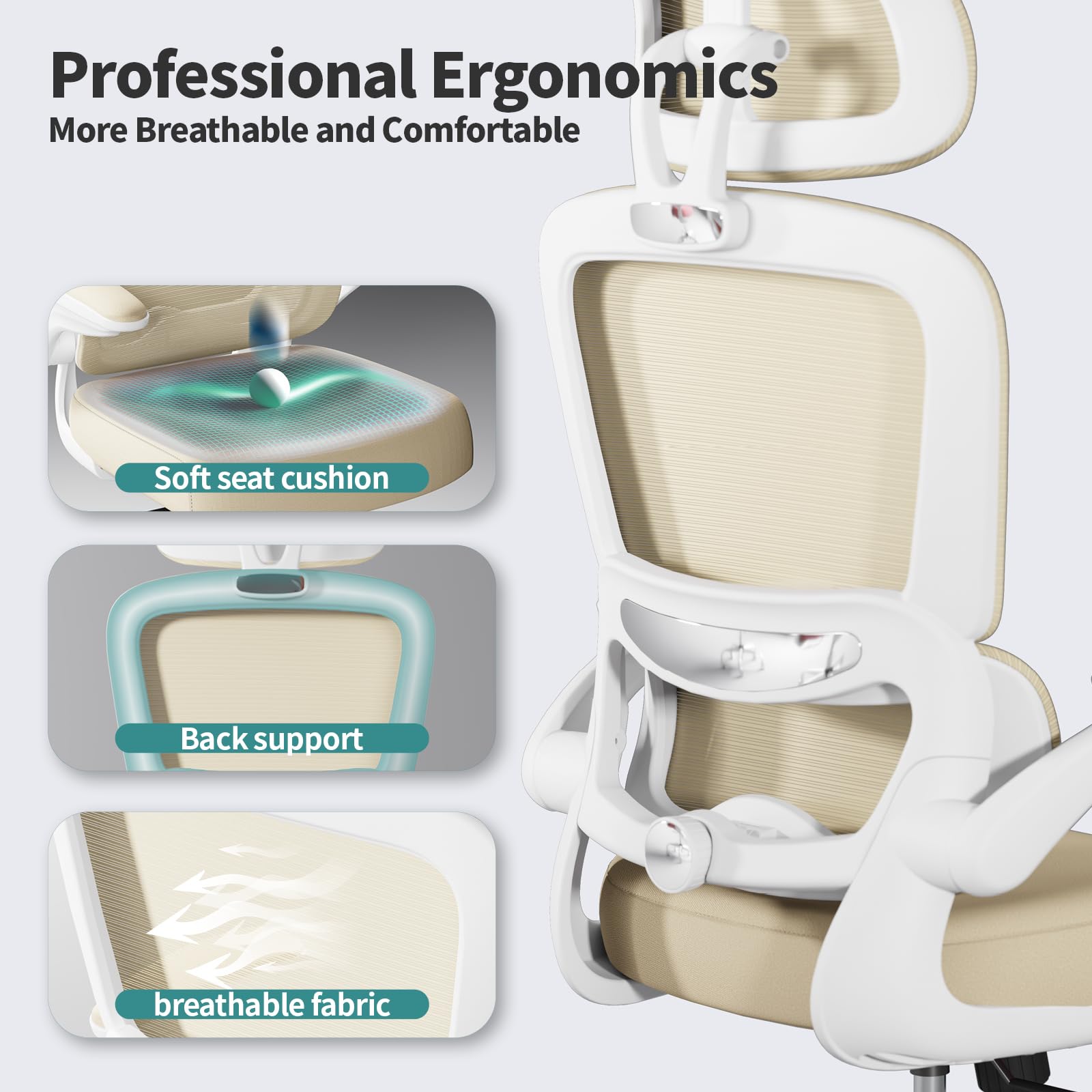 TRALT 360-degree swivel base enables smooth movement across the workspace.