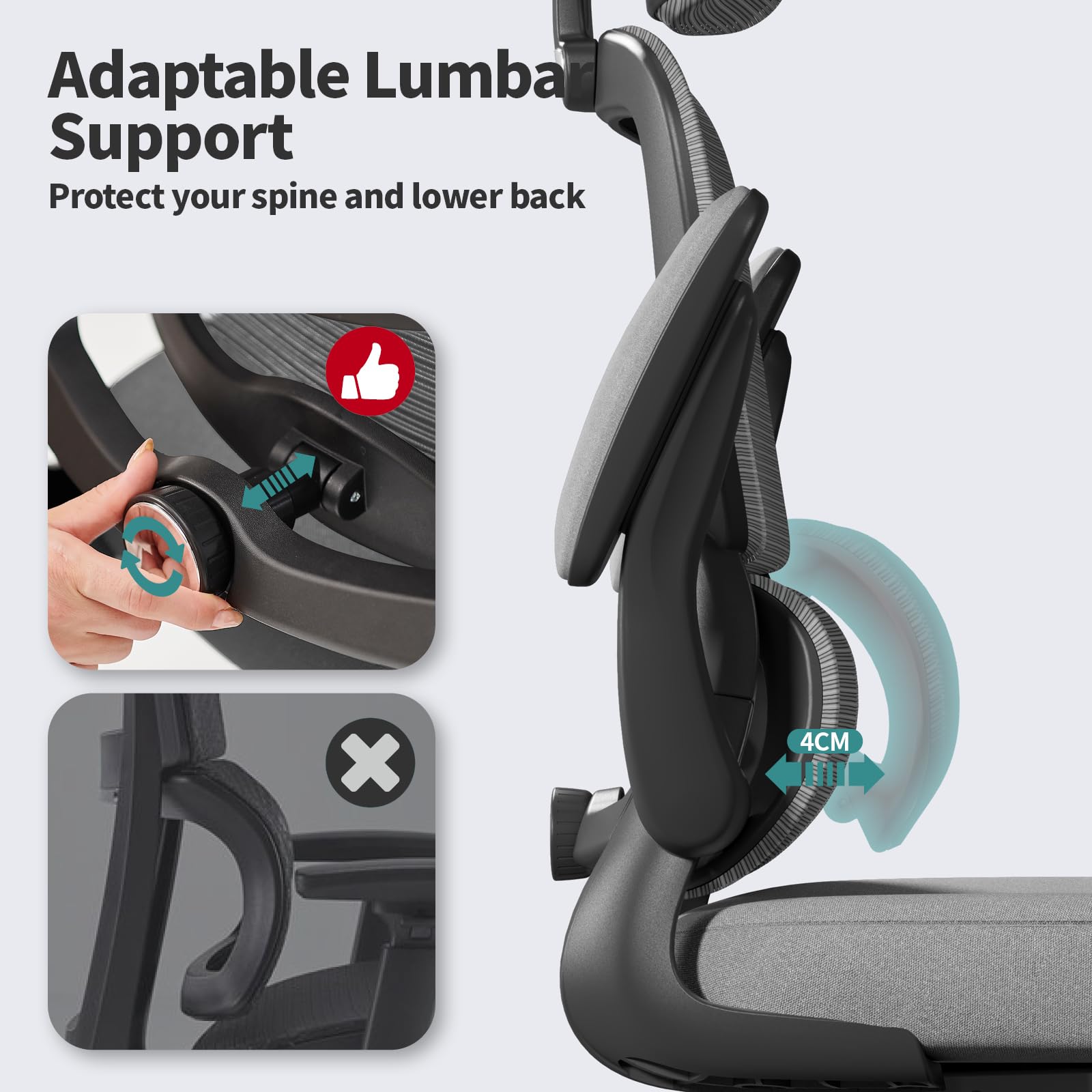 TRALT chair 360-degree swivel wheels glide quietly across surfaces